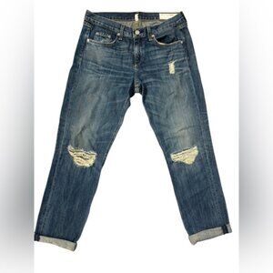 Rag & Bone Women's Distressed Blue Boyfriend Jeans in Buckly Size 27